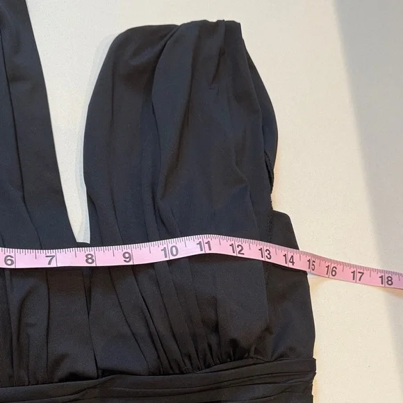 🆕 PattyBoutik Ruched Mini Dress, Built in Bandeau Bra, Black, Size M - Picture 9 of 12